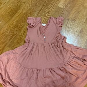 See You Monday Dusty Pink Kids Dress